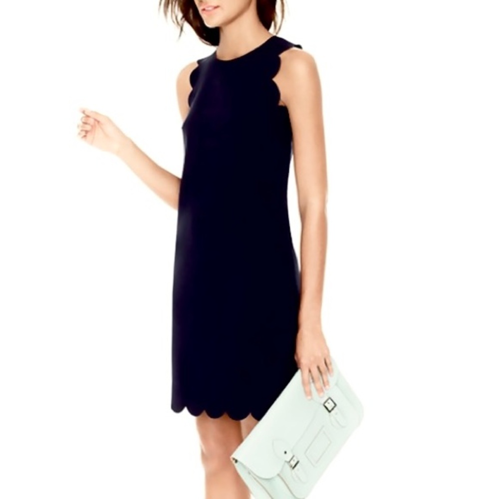 J. Crew Scalloped Shift Dress in Black